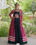 Traditional Navratri Outfit With Printed Long Jacket