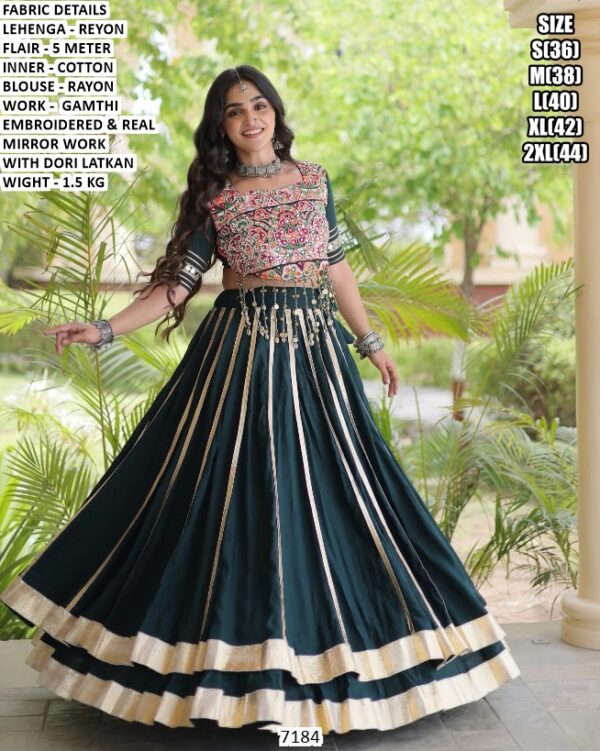 Festive Wear Lehenga Choli With Real Mirror Work
