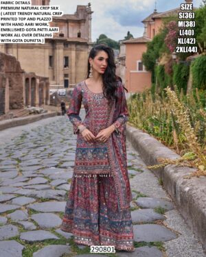 Premium Natural Crepe Silk Palazzo Suit