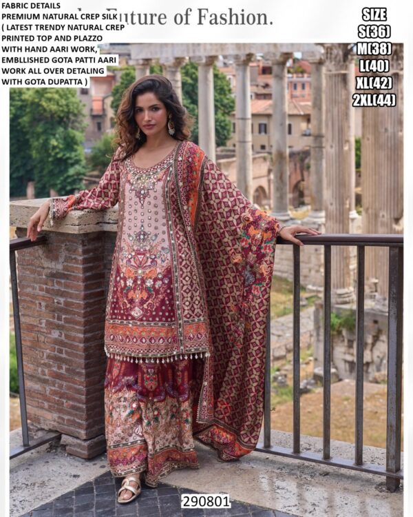 Premium Natural Crepe Silk Palazzo Suit