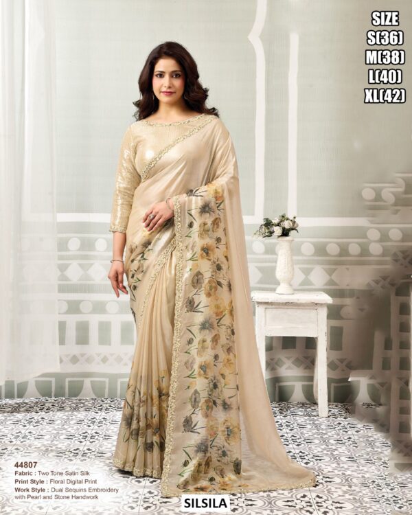 Designer Party Wear Saree With Sequin Work