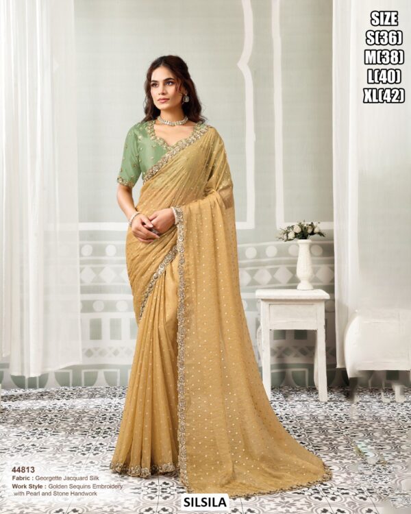 Designer Party Wear Saree With Sequin Work