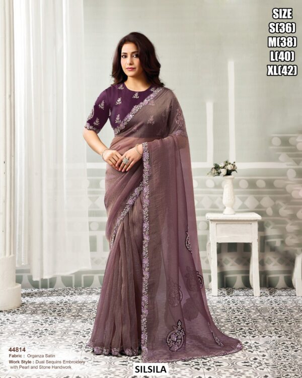 Designer Party Wear Saree With Sequin Work