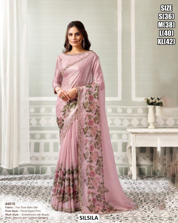 Designer Party Wear Saree With Sequin Work