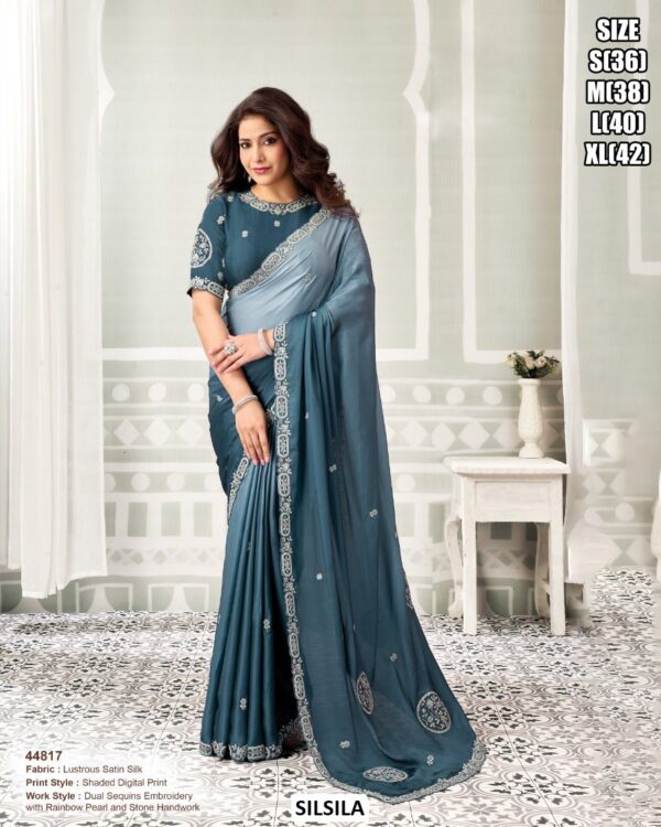 Designer Party Wear Saree With Sequin Work