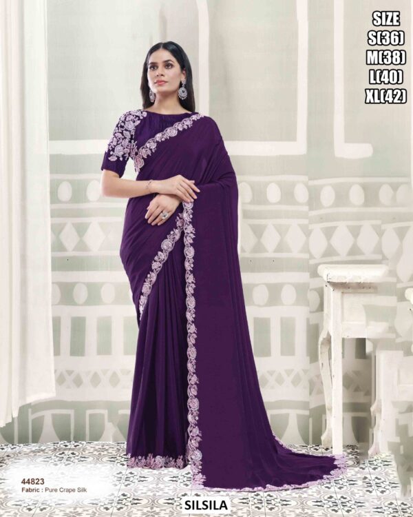 Designer Party Wear Saree With Sequin Work