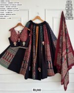 Navratri Lehenga Set With Ajrakh Cotton Dupatta