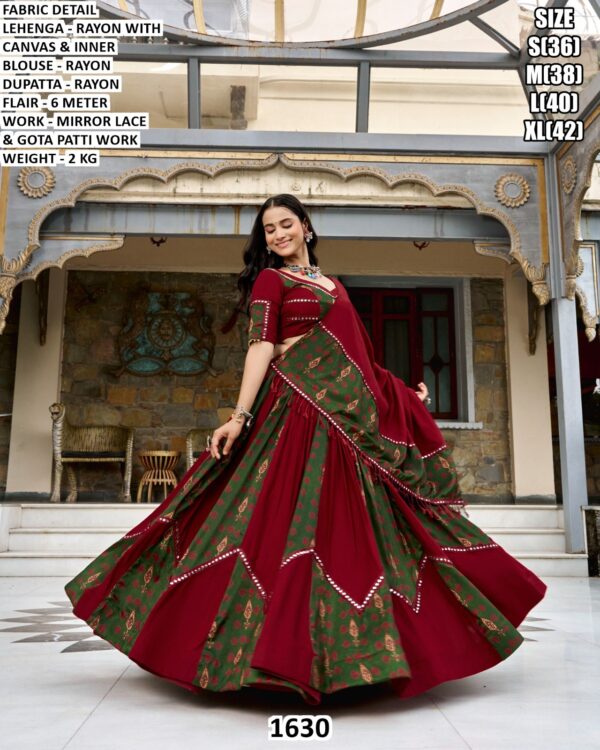 Gota Patti Lehenga With Designer Blouse For Navratri