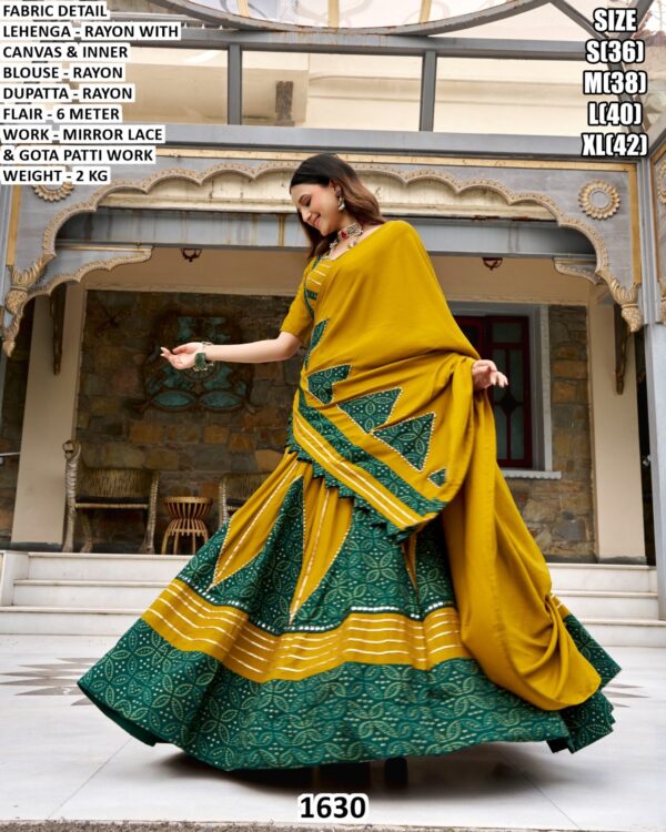 Gota Patti Lehenga With Designer Blouse For Navratri
