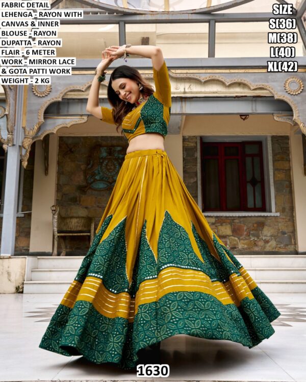 Gota Patti Lehenga With Designer Blouse For Navratri