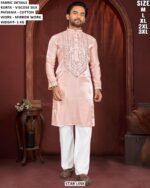 Men’s Viscose Silk Kurta Pajama With Mirror Work