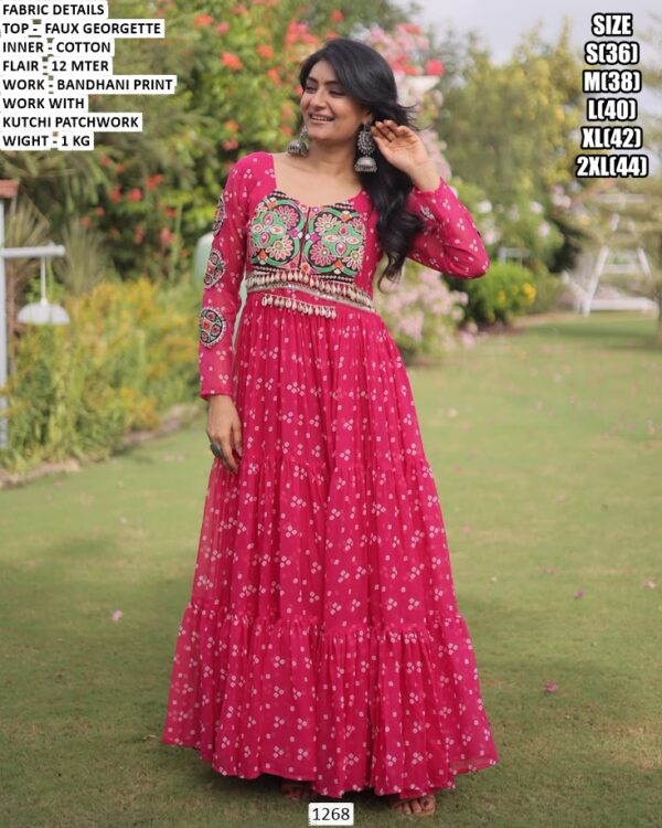 Kutchi Patchwork Gown For Special Occasions