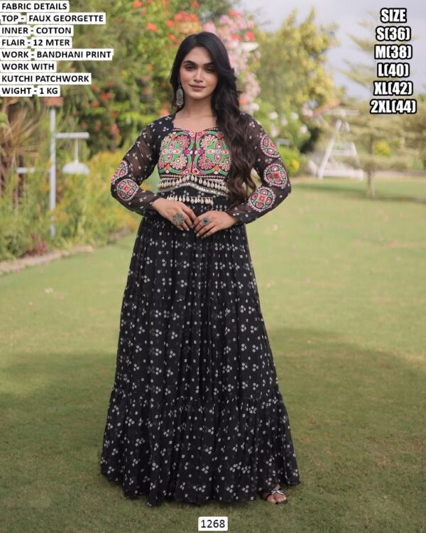 Kutchi Patchwork Gown For Special Occasions
