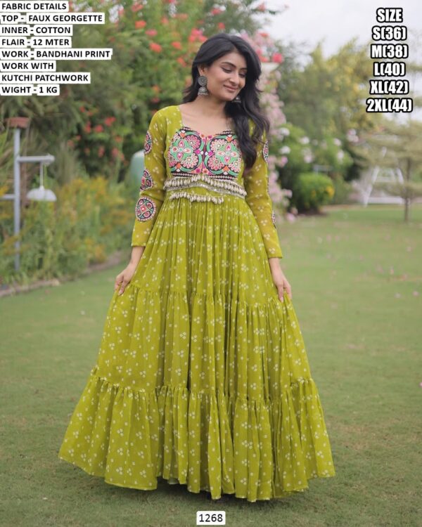 Kutchi Patchwork Gown For Special Occasions