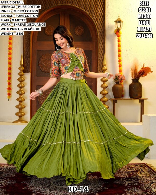 Pure Cotton Lehenga Choli With Thread Work