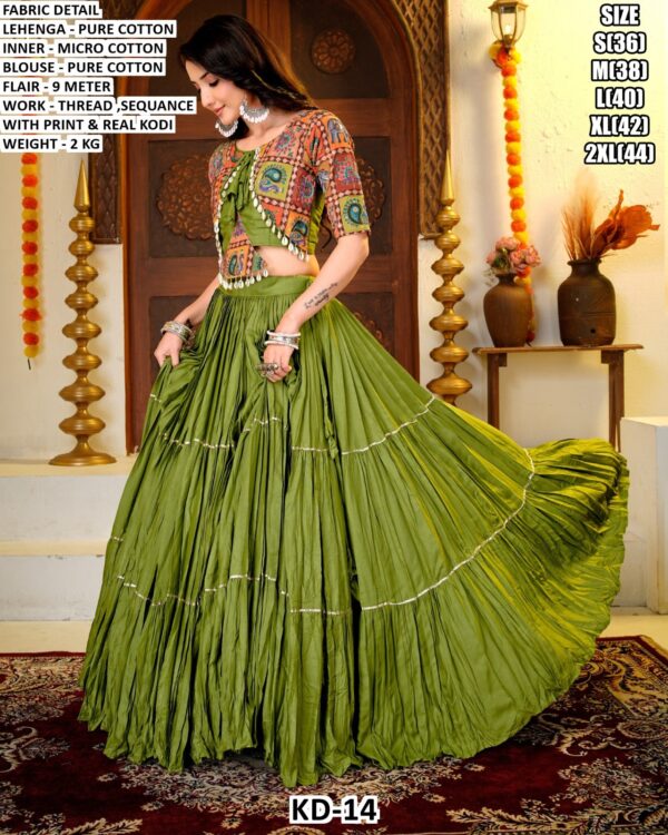 Pure Cotton Lehenga Choli With Thread Work