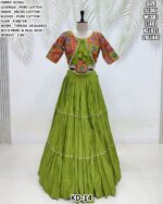 Pure Cotton Lehenga Choli With Thread Work