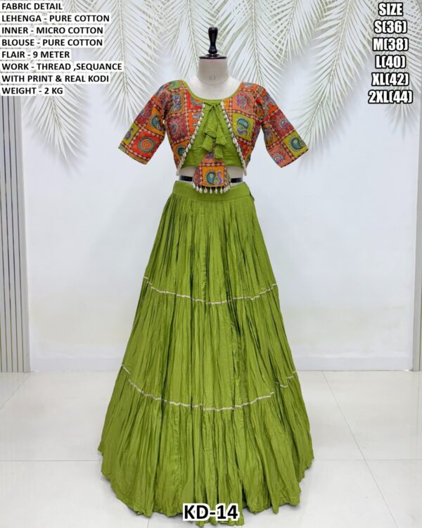 Pure Cotton Lehenga Choli With Thread Work
