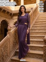 Modern Draped Saree With Beaded Blouse