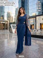 Modern Draped Saree With Beaded Blouse