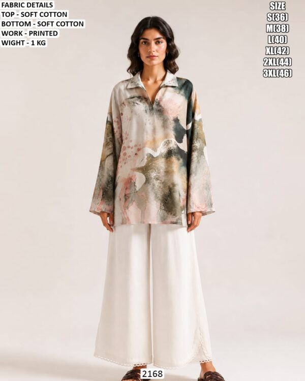 Stylish Printed Tunic With Wide Leg Palazzo