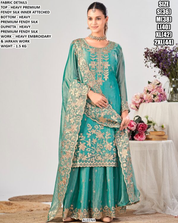 Designer Silk Kurta Palazzo With Dupatta For Women