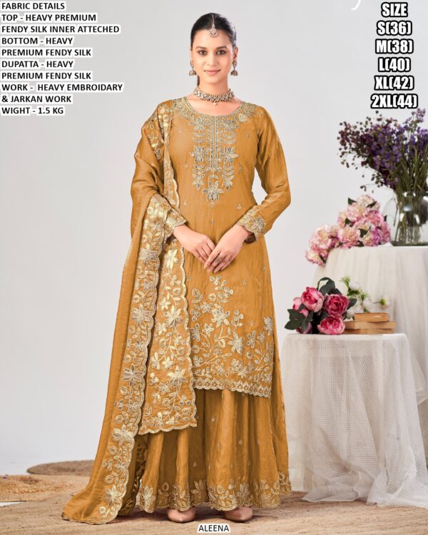 Designer Silk Kurta Palazzo With Dupatta For Women