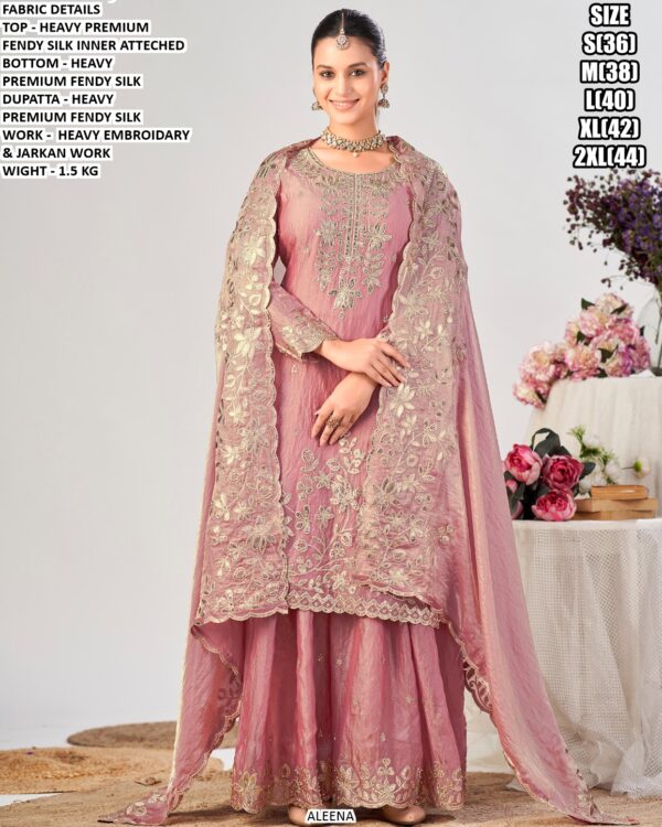 Designer Silk Kurta Palazzo With Dupatta For Women