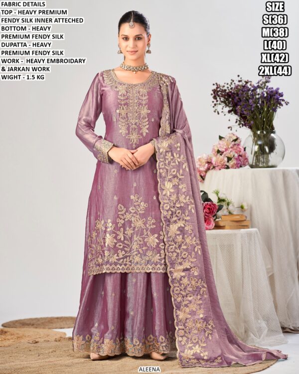 Designer Silk Kurta Palazzo With Dupatta For Women