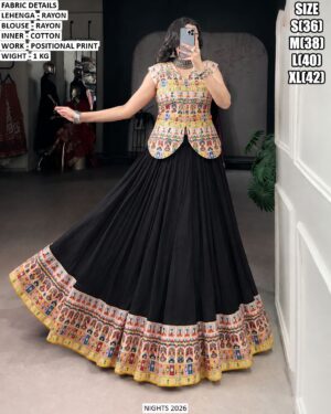 Designer Printed Lehenga With Jacket Style Blouse