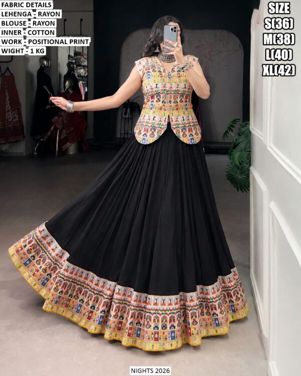 Designer Printed Lehenga With Jacket Style Blouse