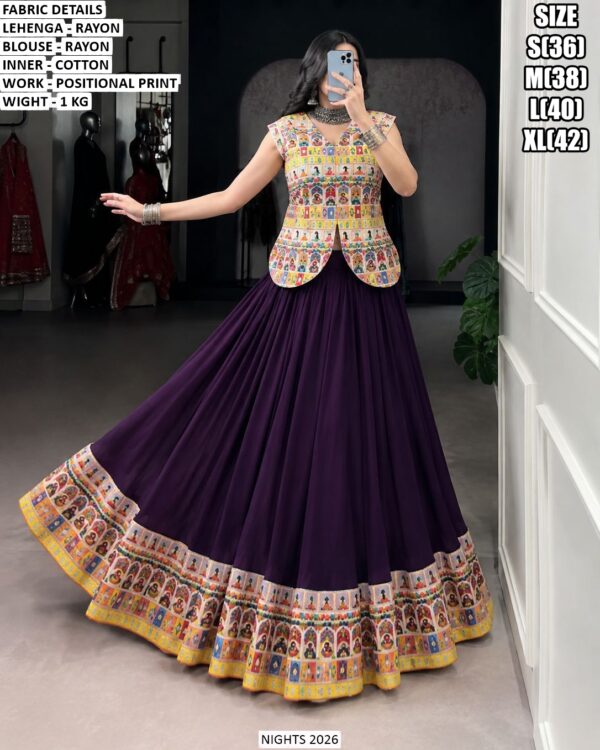 Designer Printed Lehenga With Jacket Style Blouse
