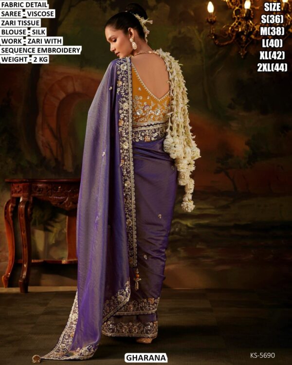 Festive Wear Zari Tissue Saree For Women