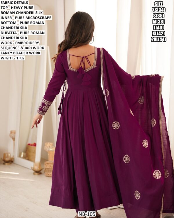Embroidered Anarkali Dress With Matching Dupatta