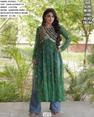 Bandhani Print Indo Western Long Kurta