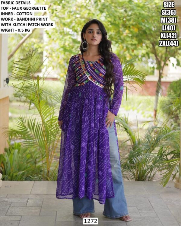 Bandhani Print Indo Western Long Kurta