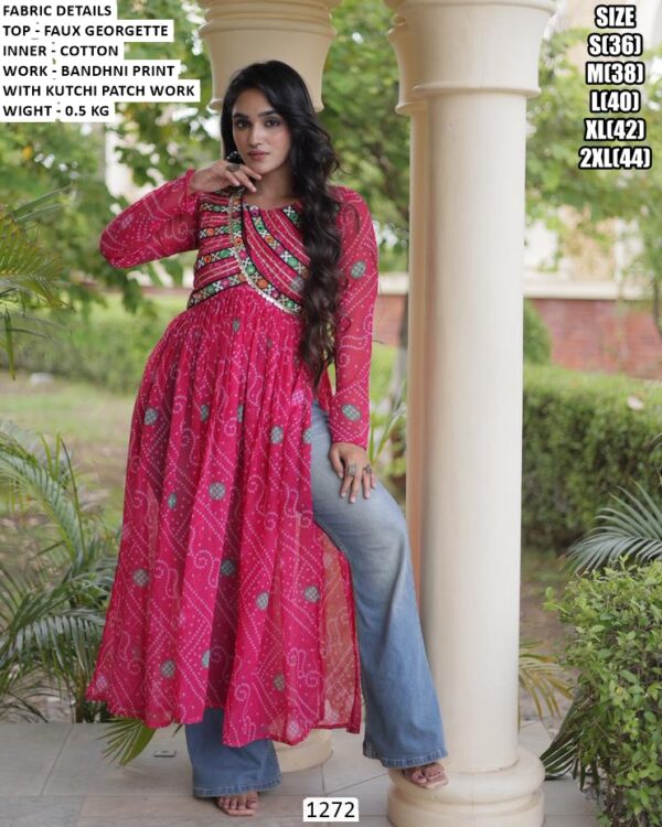 Bandhani Print Indo Western Long Kurta