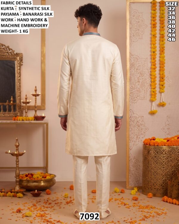 Men Embroidered Silk Kurta Pajama Set