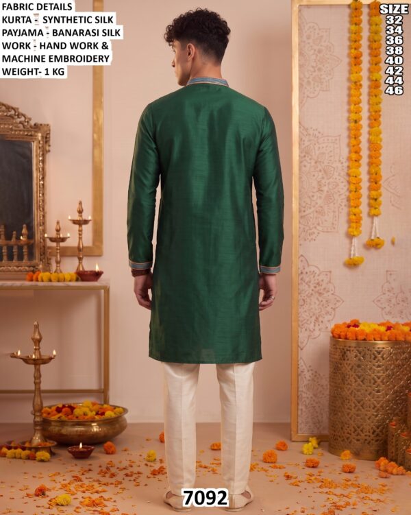 Men Embroidered Silk Kurta Pajama Set