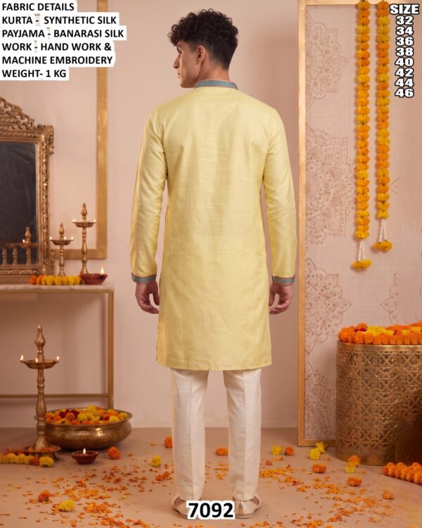 Men Embroidered Silk Kurta Pajama Set