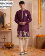 Men Embroidered Silk Kurta Pajama Set