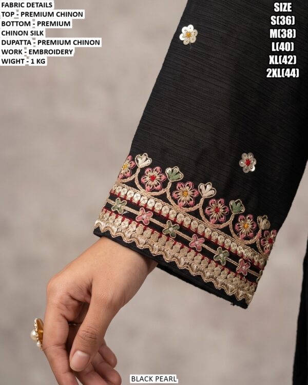 Party Wear Chinon Silk Suit With Dupatta