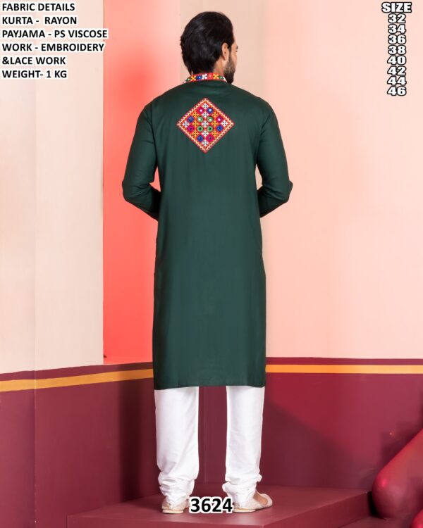 Mens Rayon Embroidered Kurta Pajama Set