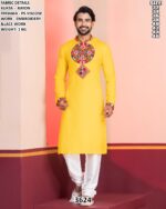 Mens Rayon Embroidered Kurta Pajama Set