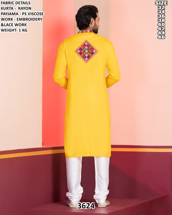 Mens Rayon Embroidered Kurta Pajama Set