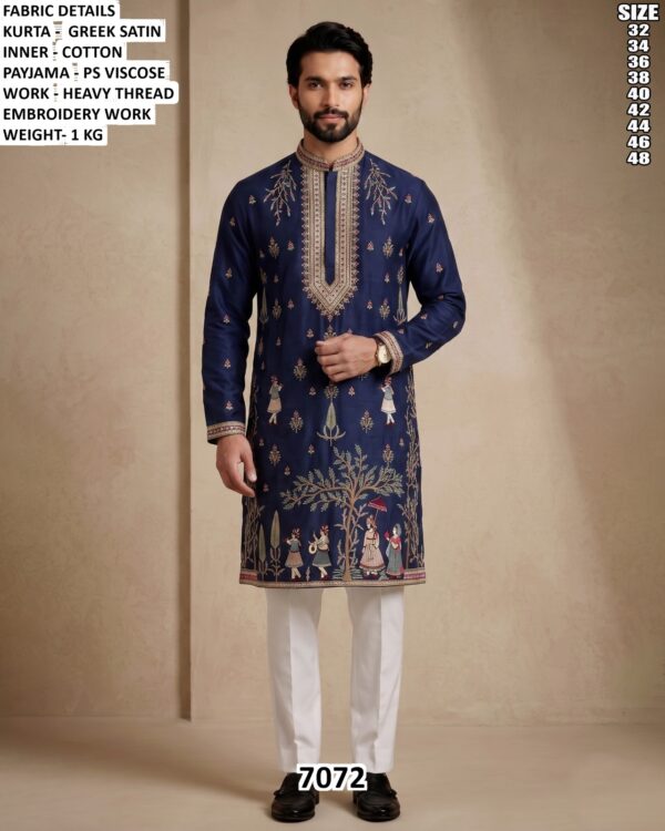 Men Kurta Pajama Set With Thread Work