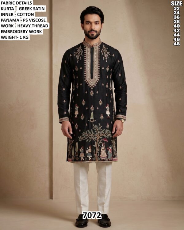 Men Kurta Pajama Set With Thread Work