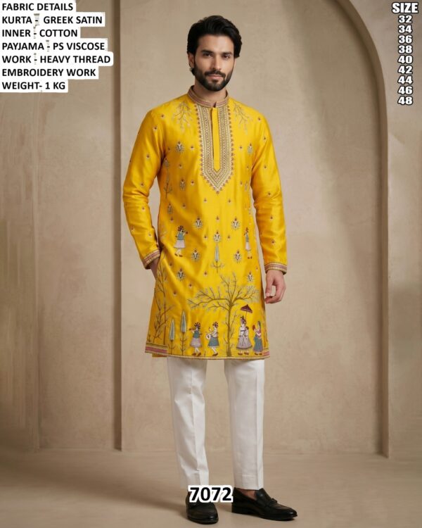 Men Kurta Pajama Set With Thread Work