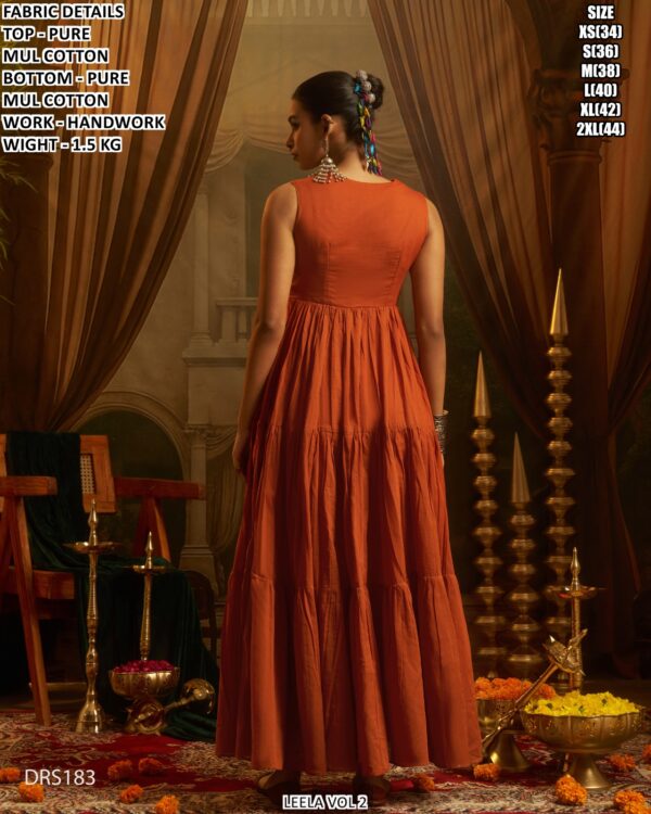 Designer Cotton Anarkali Kurta Pant Set