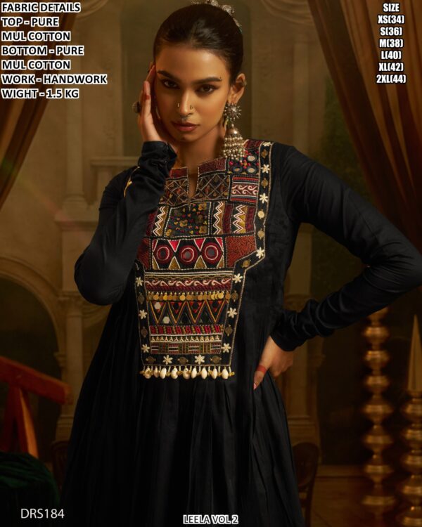 Designer Cotton Anarkali Kurta Pant Set